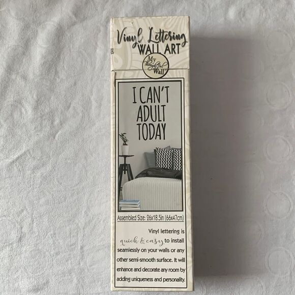 NIP Wall Art Black Vinyl Application Kit “I CANT ADULT TODAY” 26” x 18.5” - Picture 1 of 9
